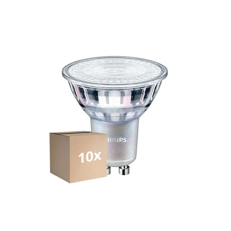 Multipack 10x Philips MASTER Value Foco LED GU10 PAR16 3.7W 355lm 36D - 927 Luz Muy Cálida | Mejor Reproducción De Color - Regulable - Reemplazo 50W Ocasión Especial