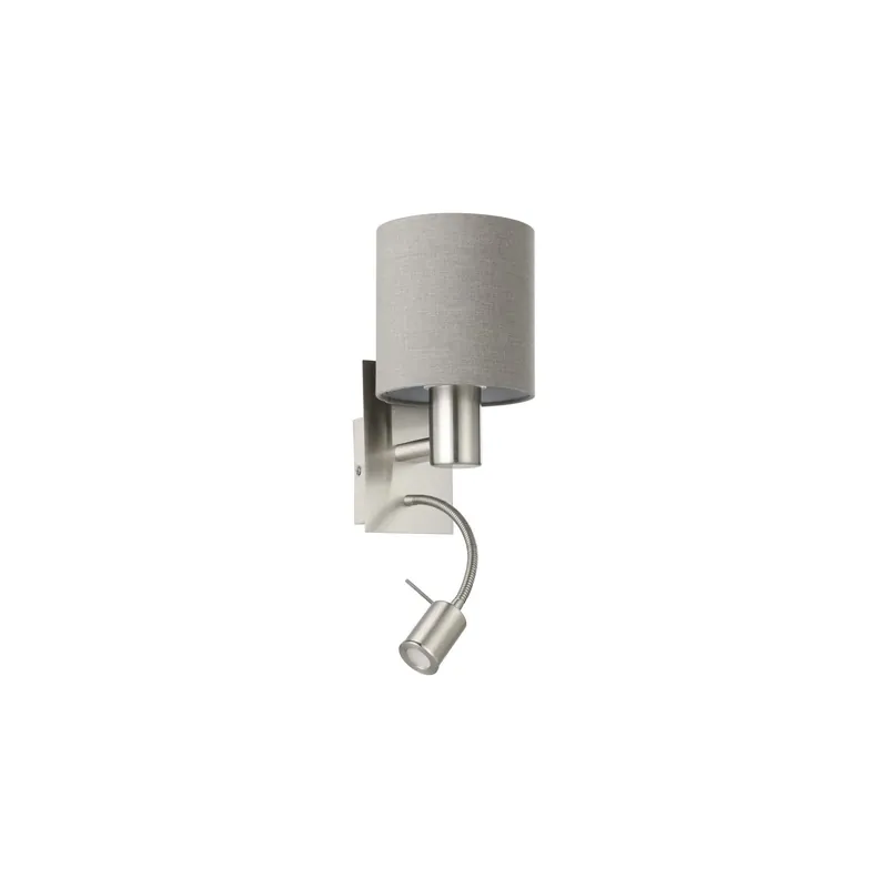 Eglo Luz De Pared Pasteri Acero Níquel Satinado 40 | IP20 - Incl. Foco y Excl. 1x E27 Devolución Gratuita