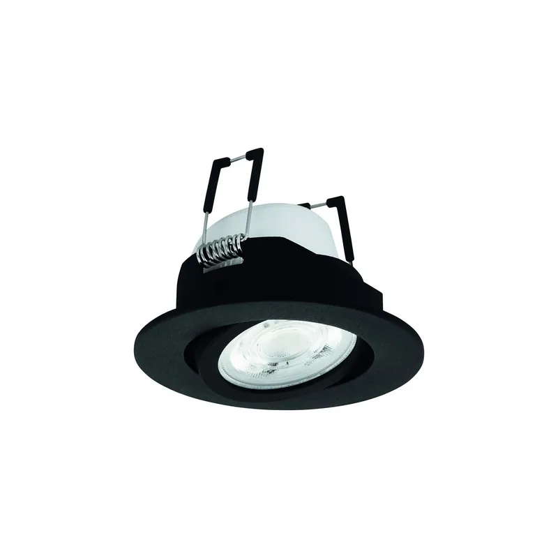 Liquidación Eglo Foco LED Saliceto-Z Aluminium Negro 4.7W 440lm - 827-865 Ajustable Blanco + RGB | 88mm - Recorte 68mm - IP20 - Zigbee Regulable