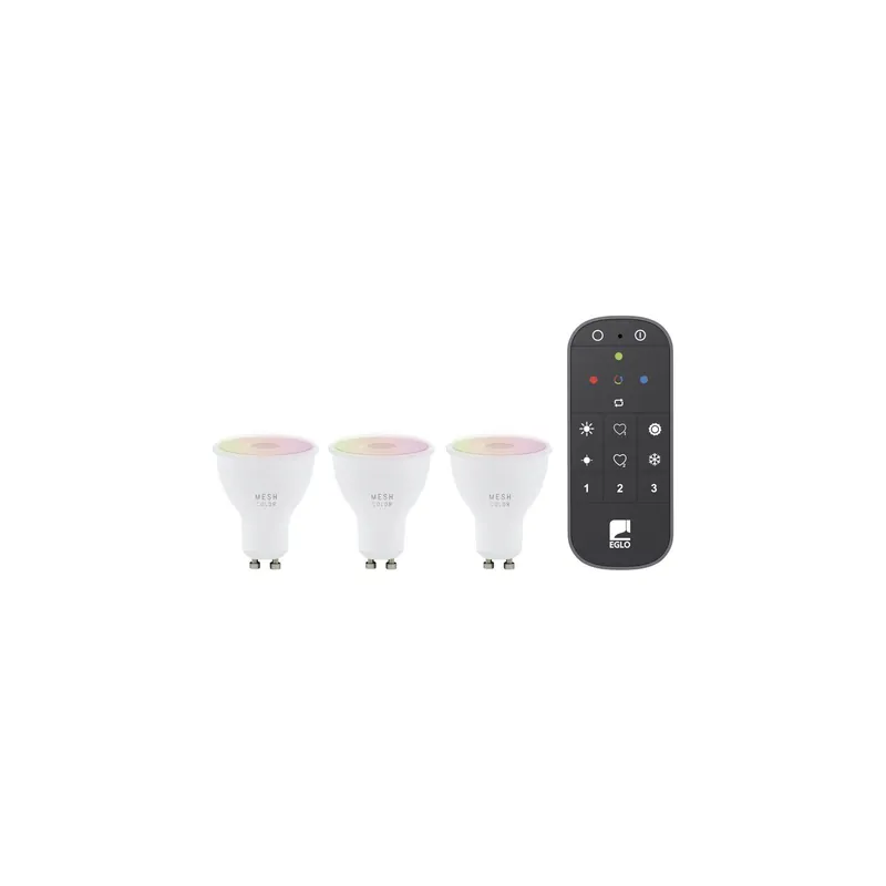 Certificado Multipack 3x Eglo Foco LED GU10 PAR16 4.9W 420lm - 827-865 Ajustable Blanco + RGB | Zigbee Regulable - Reemplazo 40W
