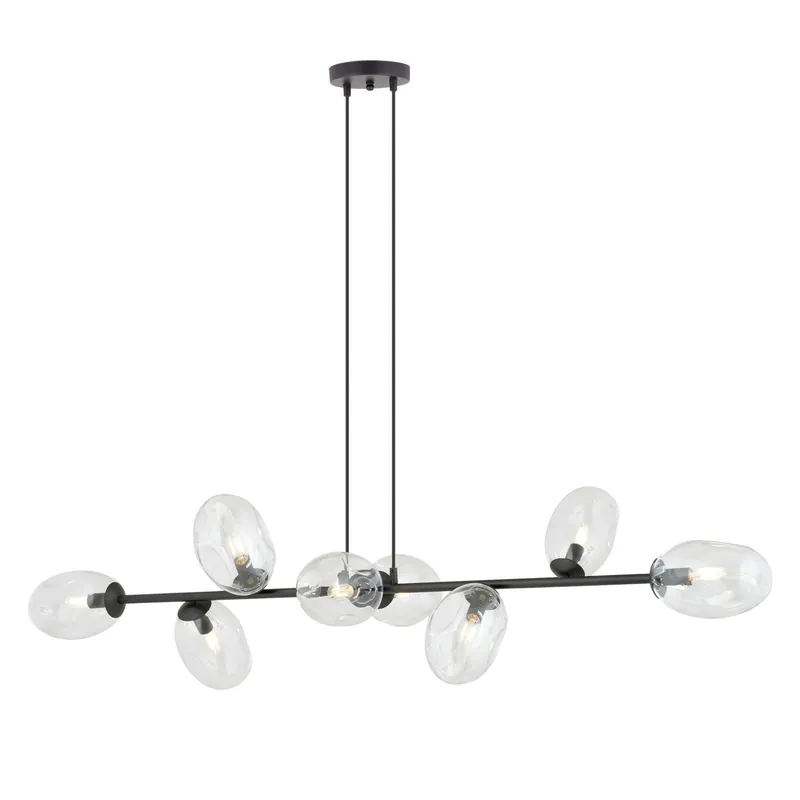 Última Versión Emibig Colgante De Luz Pandora Acero Negro | Apta para 8x E14 - Max 10W