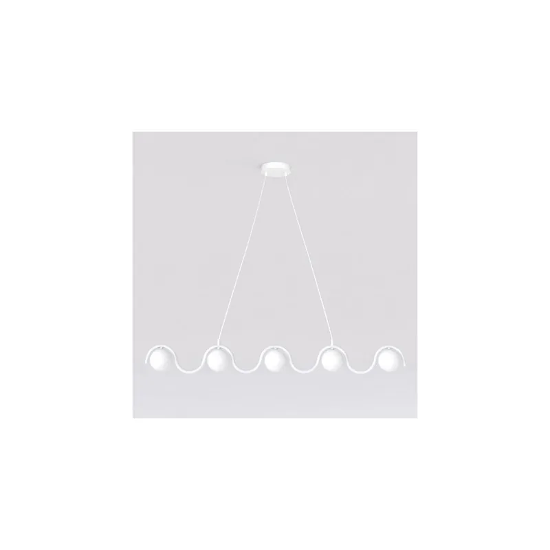 Emibig Colgante De Luz Sinus Acero Blanco | Apta para 5x G9 - Max 8W Oferta Flash