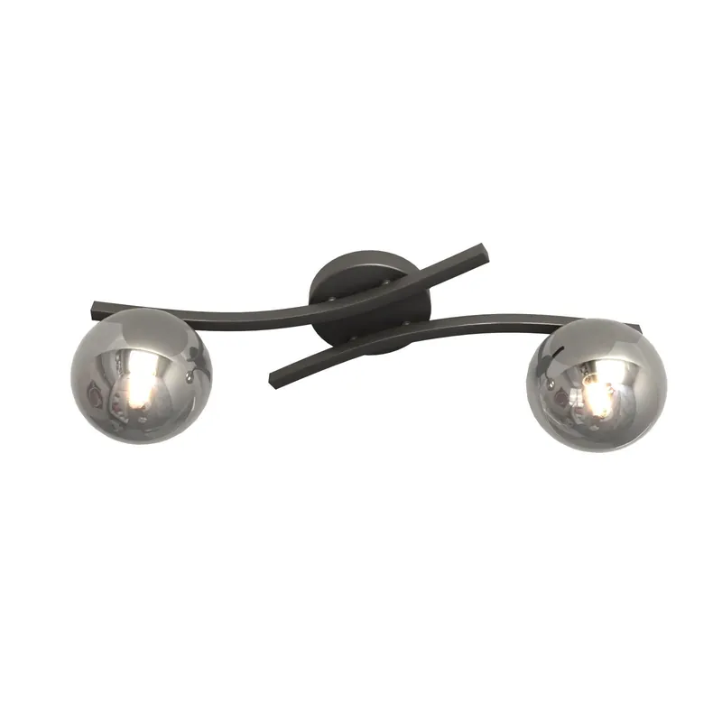 Precio Bajo Emibig Luz de techo Opus Acero Negro | Apta para 2x E14 - Max 10W