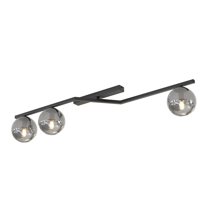Emibig Luz de techo Naton Acero Negro | Apta para 3x E14 - Max 10W Mejor Precio