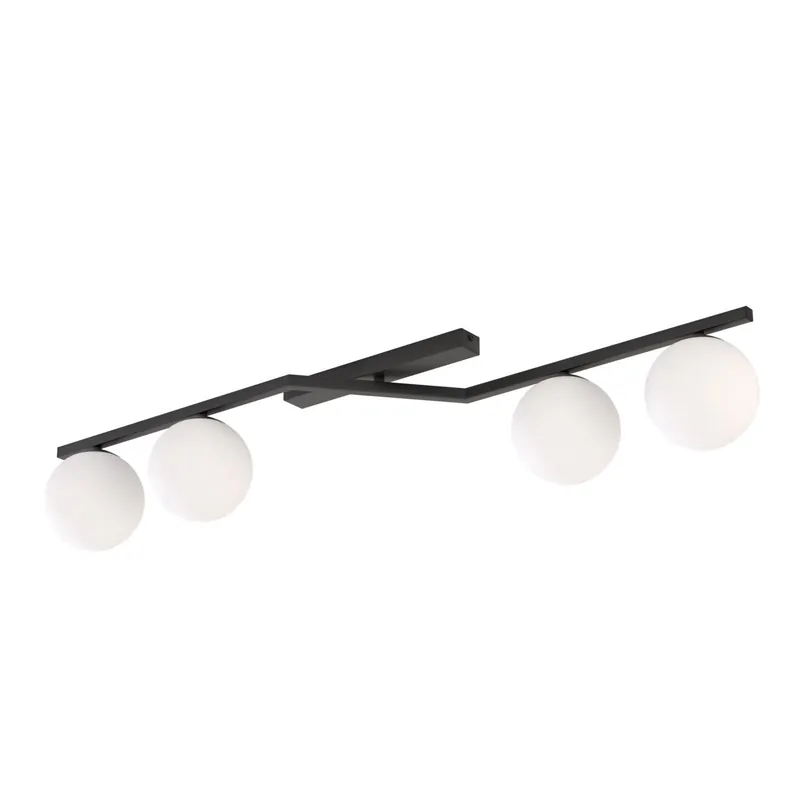 Gran Oferta Emibig Luz de techo Naton Acero Negro | Apta para 4x E14 - Max 10W