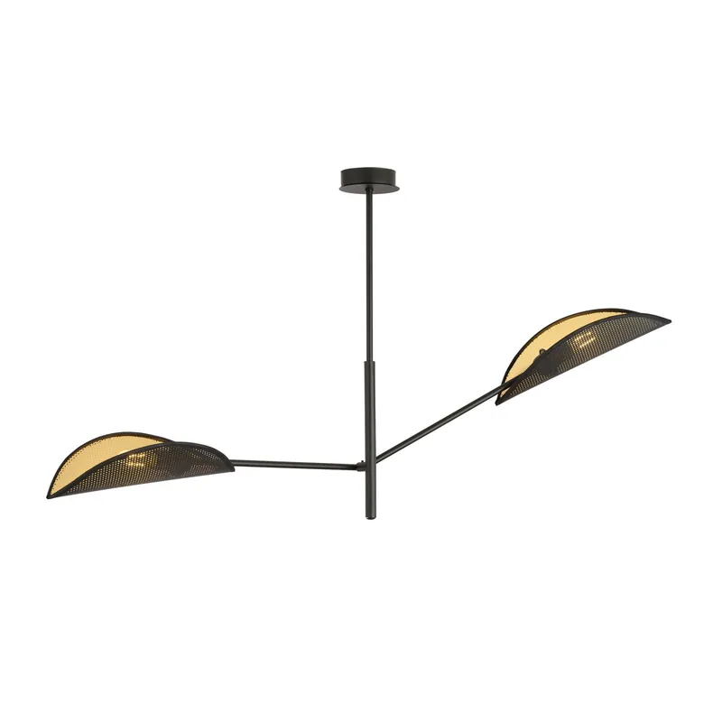 Precio De Oferta Emibig Luz de techo Vene Acero Negro | Apta para 2x E14 - Max 10W