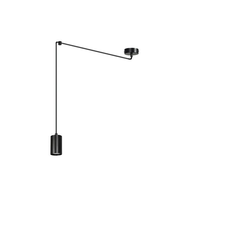 Precio De Fábrica Emibig Colgante De Luz Traker Acero Negro | Apta para 1x GU10 - Max 10W