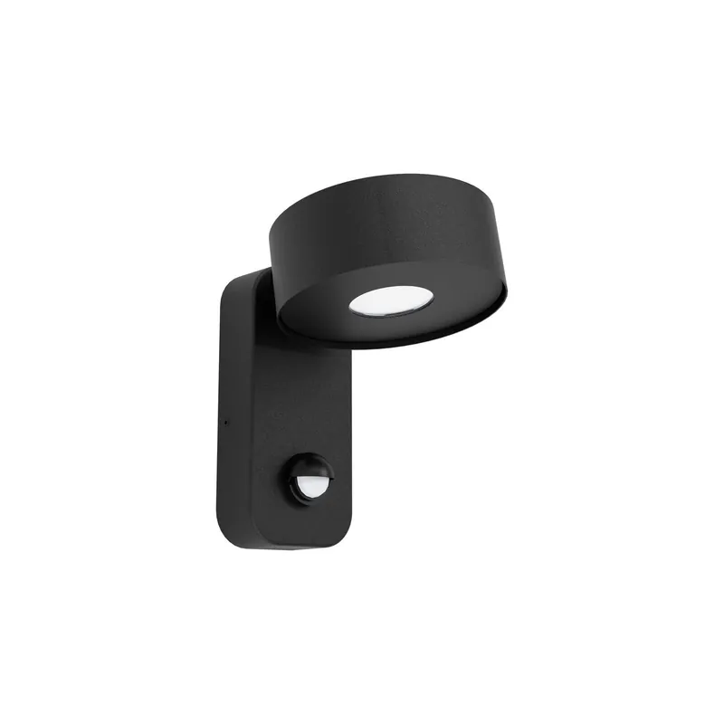 No Te Lo Pierdas Eglo Luz De Pared Palosco Acero Negro 4W 360lm - 830 Luz Cálida | IP44 - Sensor De Movimiento