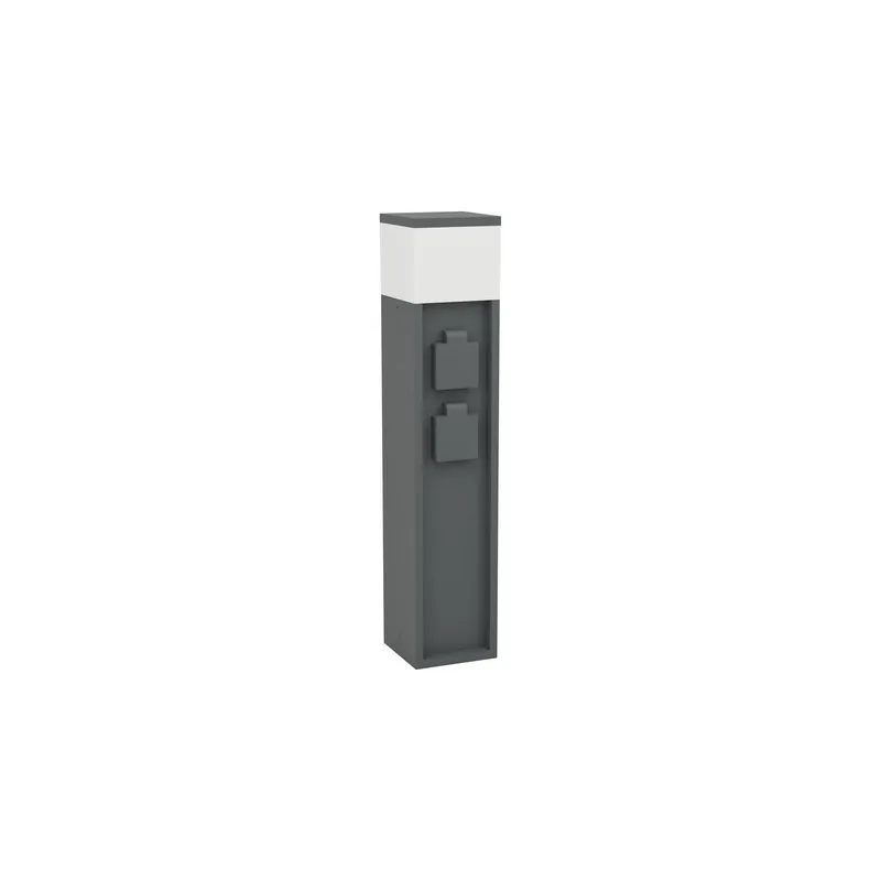 Barato Eglo Lámpara de pedestal Park 5 Aluminium Negro con Toma De Corriente | IP54 - Apta para 1x E27
