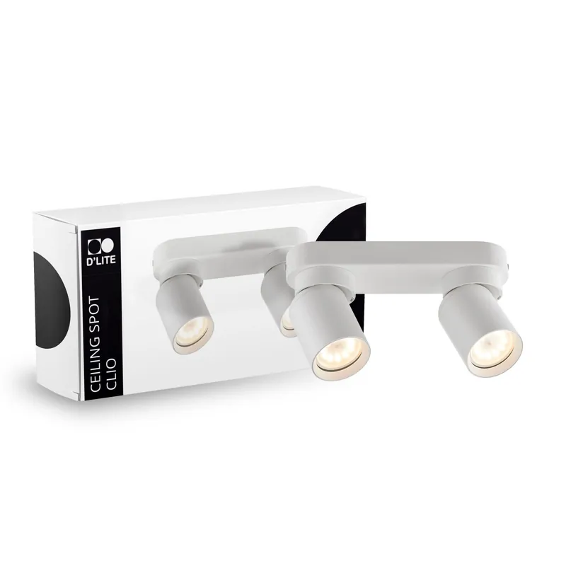 Oferta Flash D'Lite Techo Foco Clio Blanco Ajustable| Apta para 2x GU10