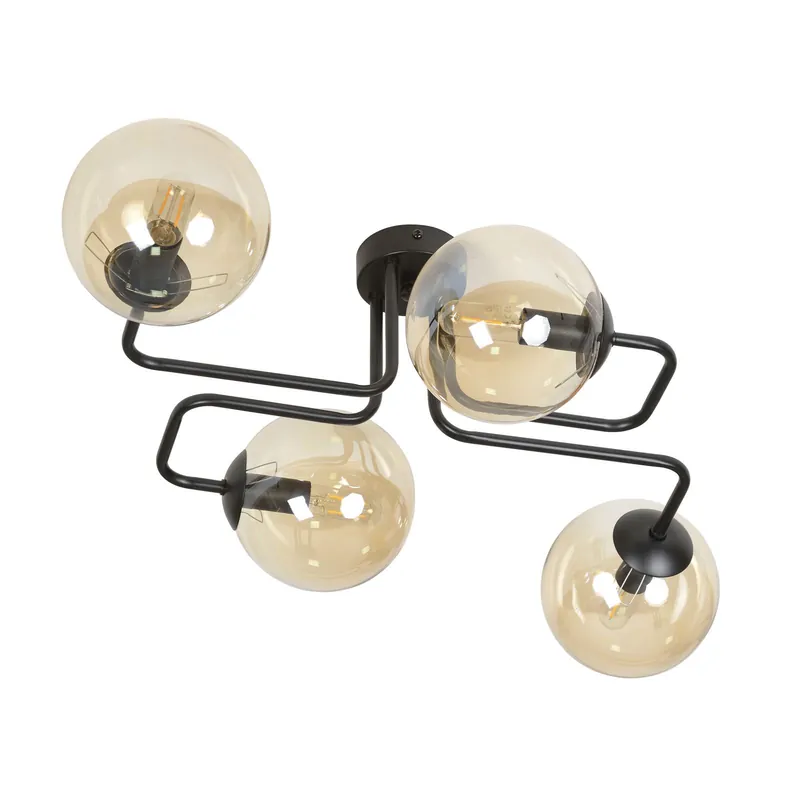 Ordenar Ahora Mismo Emibig Luz de techo Brendi Acero Negro | Apta para 4x E14 - Max 10W