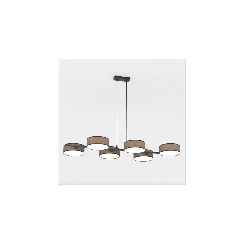 Certificado Emibig Colgante De Luz Drumz Acero Marrón | Apta para 6x E14 - Max 10W