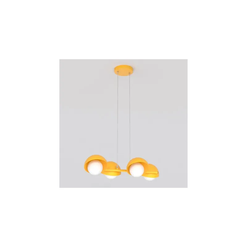 Directo De Fábrica Emibig Colgante De Luz Boom Acero Naranja | Apta para 4x G9 - Max 8W