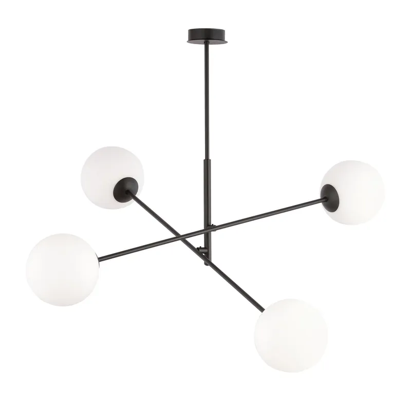 Última Versión Emibig Colgante De Luz Lineal Acero Negro | Apta para 4x E14 - Max 10W