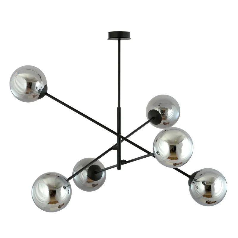 Emibig Colgante De Luz Lineal Acero Negro | Apta para 6x E14 - Max 10W Barato