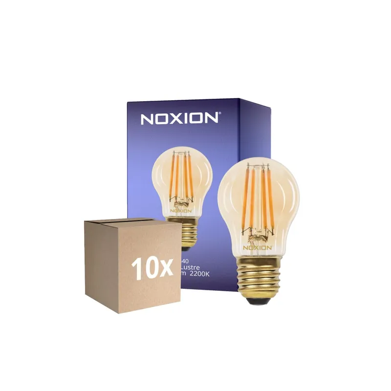 Envío Inmediato Multipack 10x Noxion Lucent Lustre LED E27 Con Filamento Ámbar 4.5W 400lm - 822 Luz Muy Cálida | Regulable - Reemplazo 35W