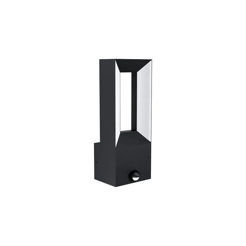Más Vendido Eglo Luz De Pared Riforano Aluminium Negro 5W 550lm - 830 Luz Cálida | IP44 - Sensor De Movimiento