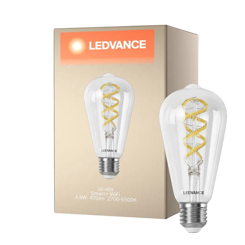 A Buen Precio Ledvance Smart+ Wifi E27 ST64 4.8W 470lm - 827-865 Ajustable Blanco | RGBW - Regulable - Reemplazo 40W