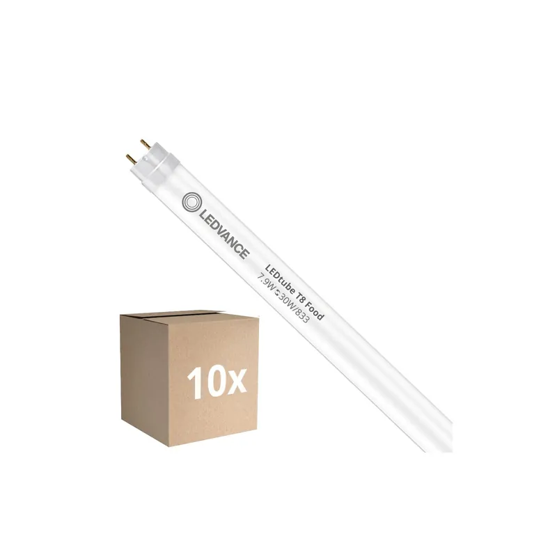 Venta Final Multipack 10x Ledvance Tubo LED T8 Performance Food (EM/Mains) Standard Output 7.9W 750lm - 833 Luz Cálida | 90cm Reemplazo 30W