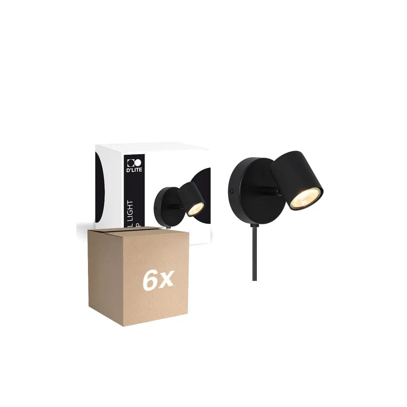 Multipack 6x D'Lite Luz De Pared Trop Arenoso Negro | Apta Para 1x GU10 Oferta Flash