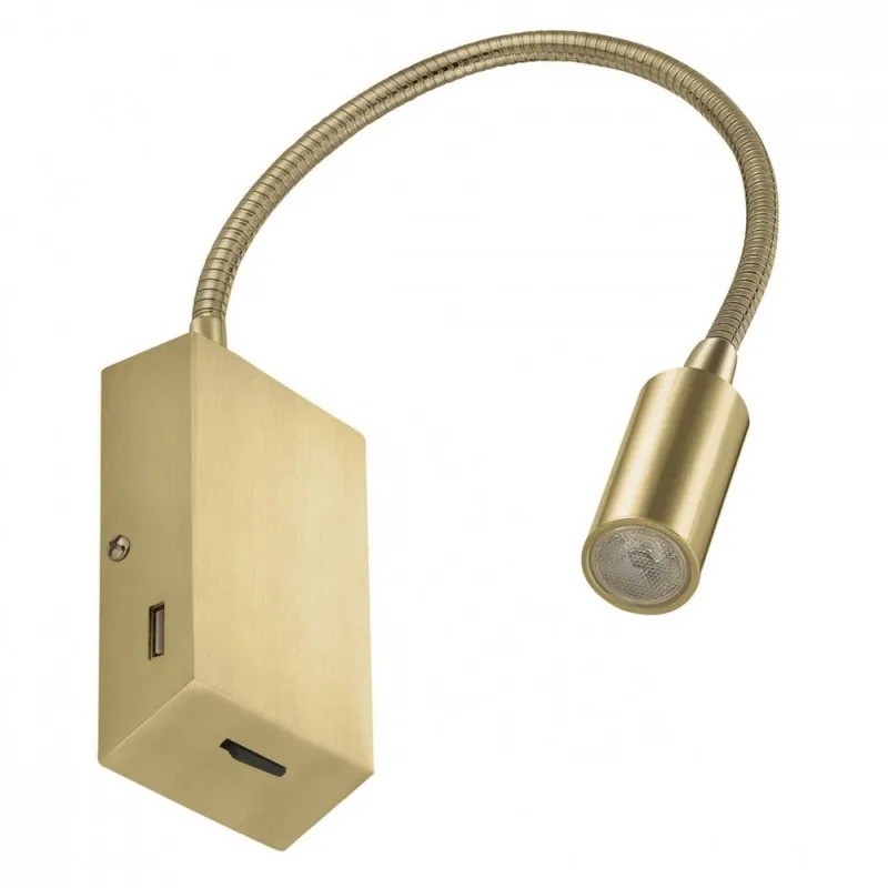 Venta Final EXO LIGHTING LEIDEN USB Aplique Lector Oro
