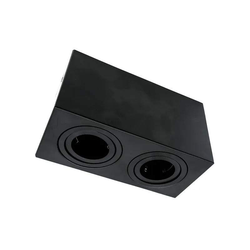 Entrega Rápida LIGHTED Foco Superficie Doble Negro