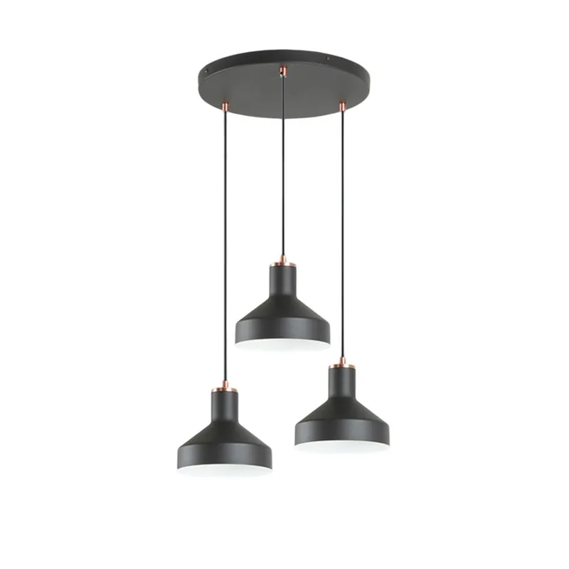 I3 IRIAS Colgante Negro/Cobre 3L Ø45 Precio Rebajado