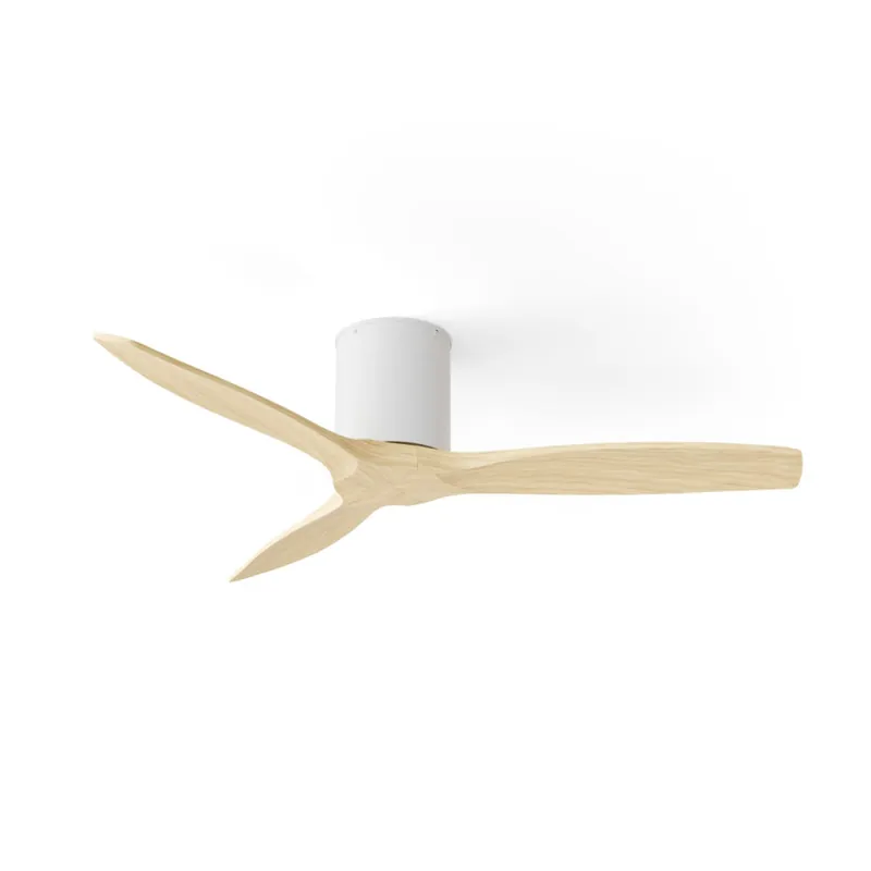 Alta Calidad SULION TOMY Ventilador Blanco-Madera Clara IP44