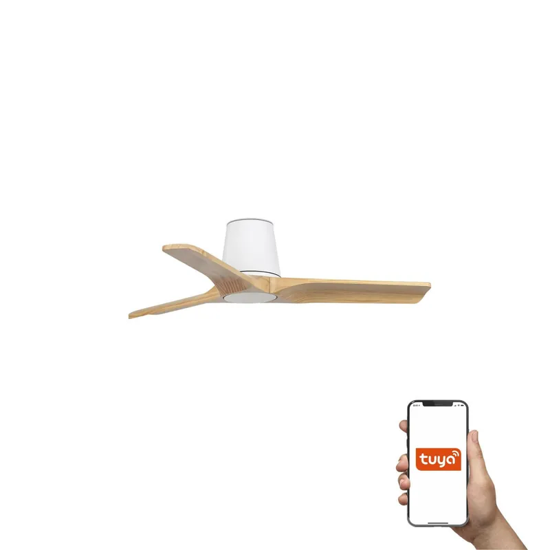 Venta Final FARO HEYWOOD TUB S Ventilador Blanco-Pino TUYA