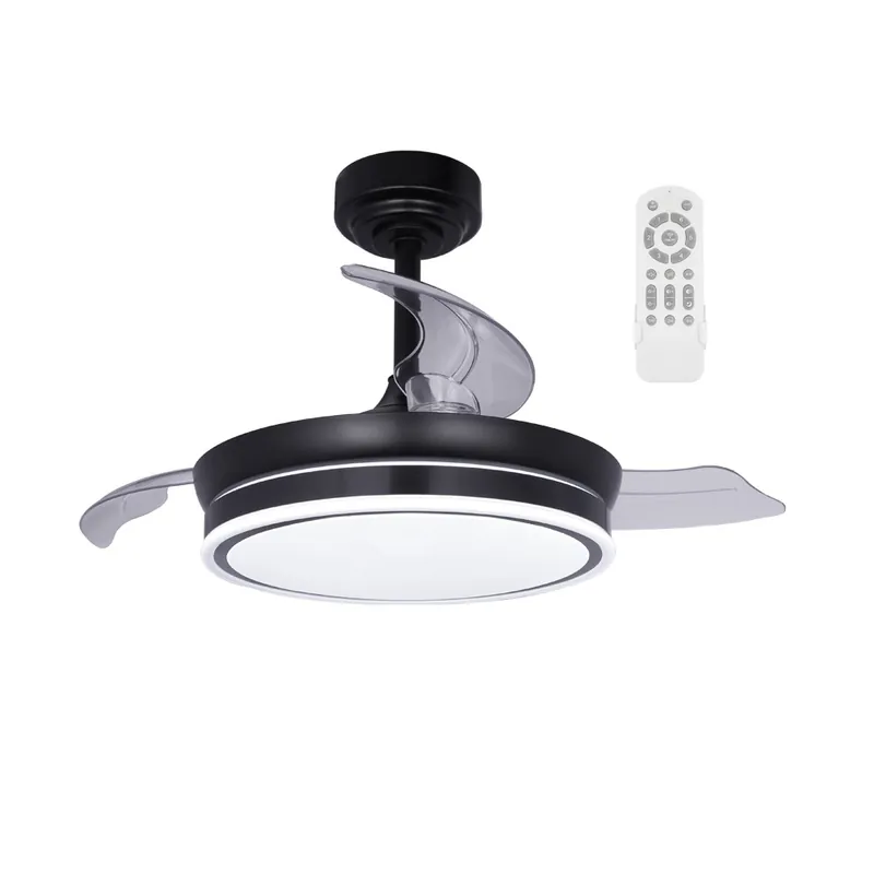 Ventilador LED aspas plegables Perla Mini Negro CCT Dim (46W) Alta Calidad