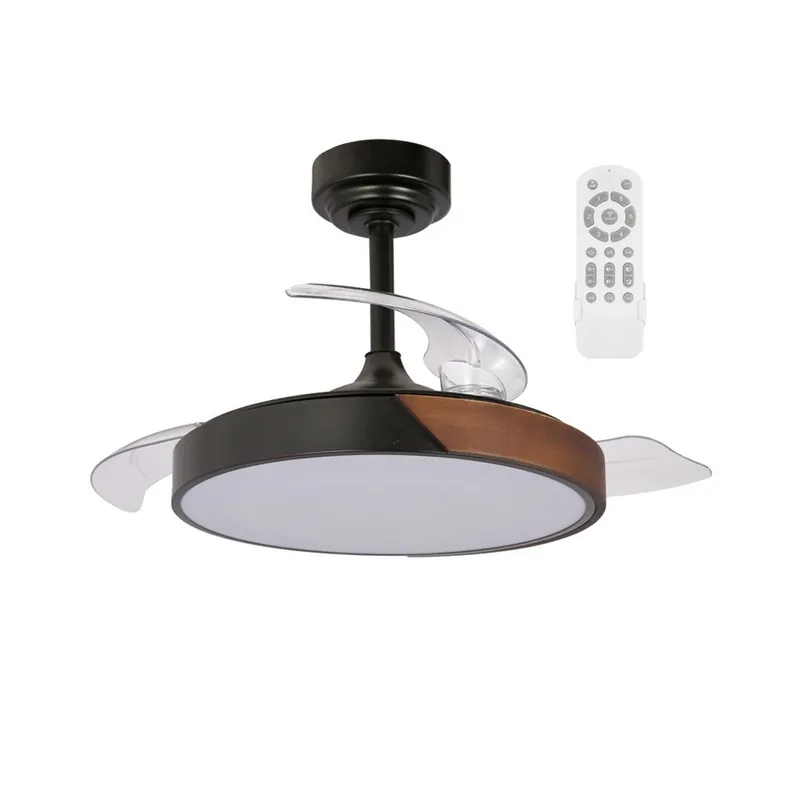 A Buen Precio Ventilador LED aspas plegables Terno Mini Negro CCT Dim (46W)