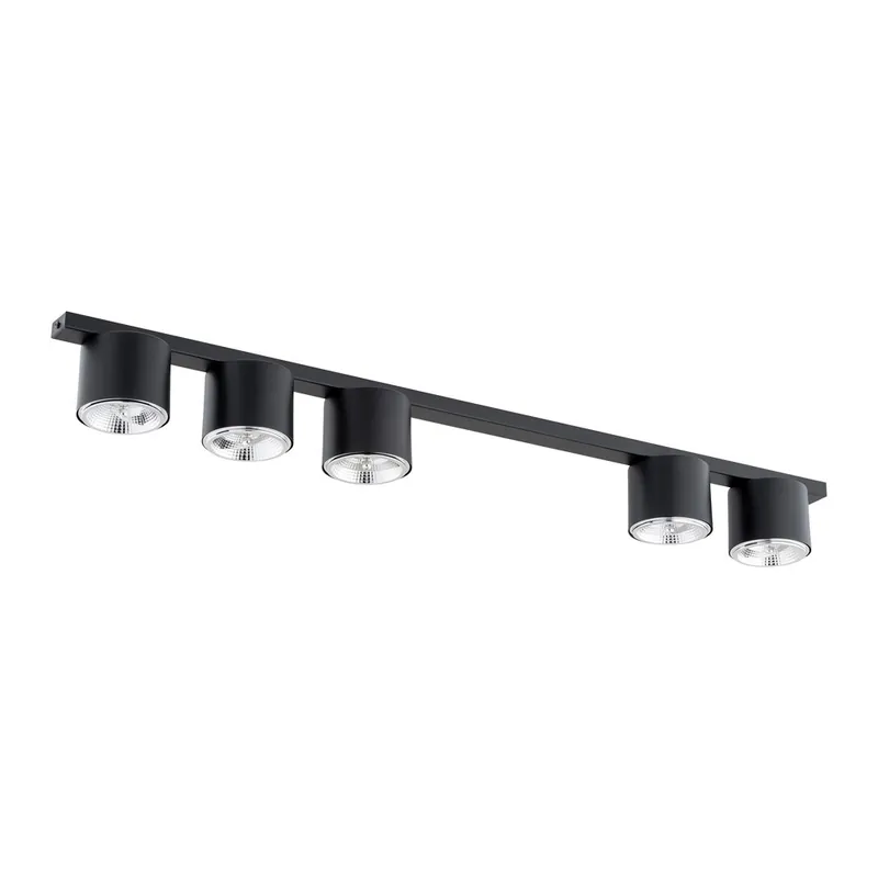 Regleta de techo Valeno Negro (5 luces) Venta Final