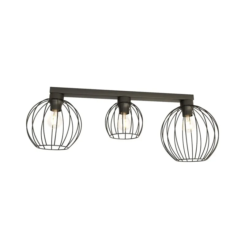 Regleta de techo Indo Negro (3 luces) Solo Por Tiempo Limitado