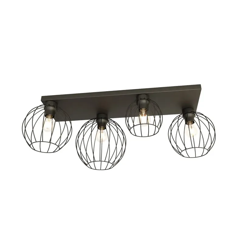 Liquidación Plafón de techo Indo Negro (4 luces)