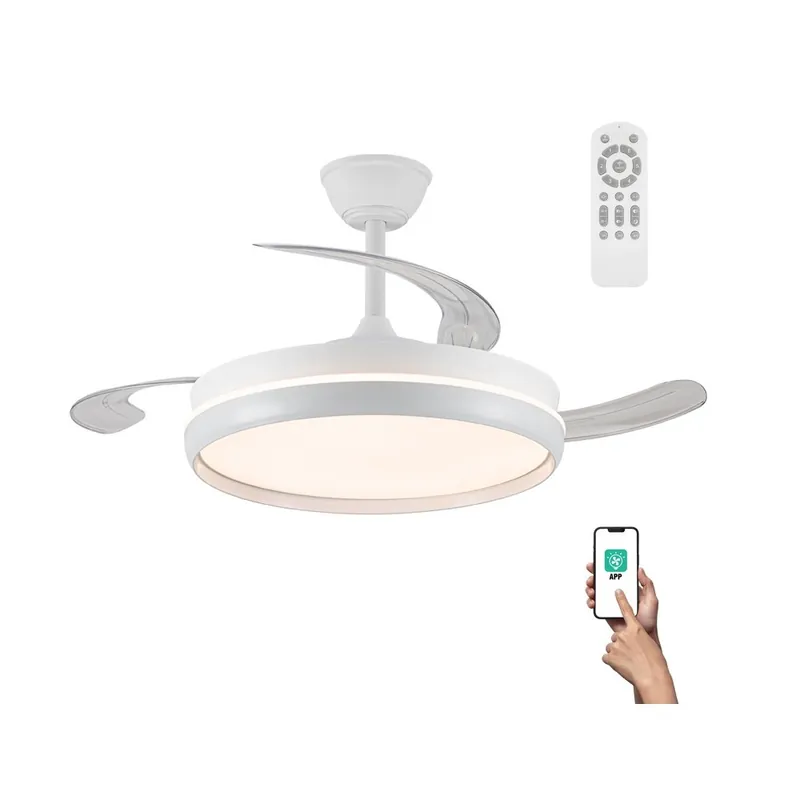 Pago Seguro Ventilador LED aspas retráctiles Michu Evo CCT Dim (72W)