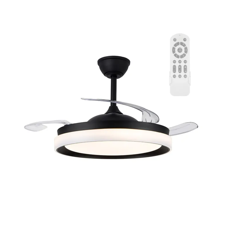 Ventilador LED con aspas retráctiles Nestera Eco Negro CCT Dim (45W) Stock Limitado