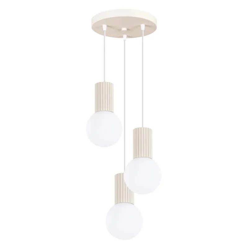 Compra Ahora Lámpara colgante Mido beige, 3 luces