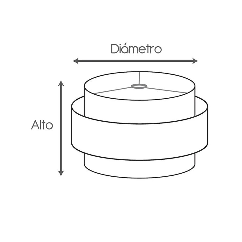 Pantalla a medida Cilíndrica Triple E/ xterior (Techo)/ LIno Jaspeado con ribete negro y centro tela madera 181329 Oferta Limitada