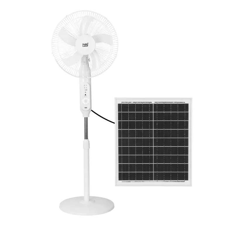 Ventilador de pie con panel solar Clima (30W) Disponible Ahora
