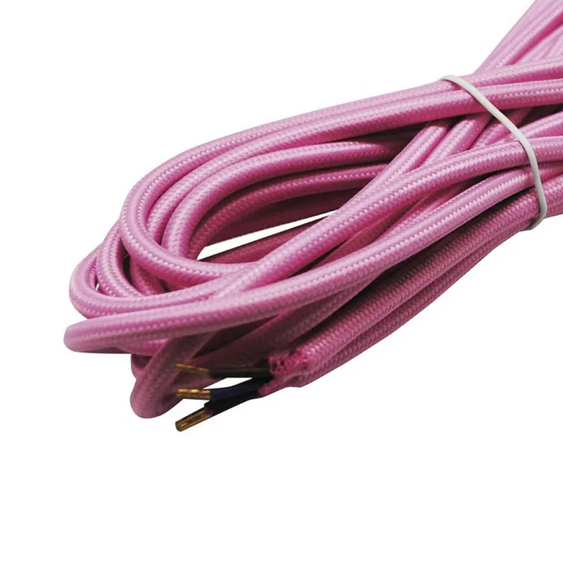 Enrouleur de câble tissu rose Rebajas