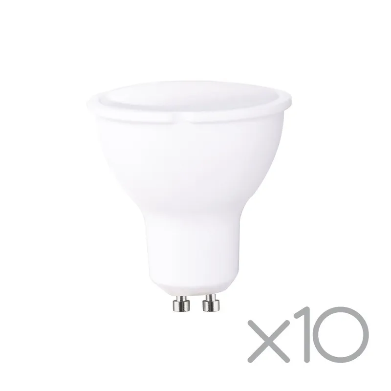 Disponible Ahora Pack 10 ampoules LED GU10 8W (lumière chaude)