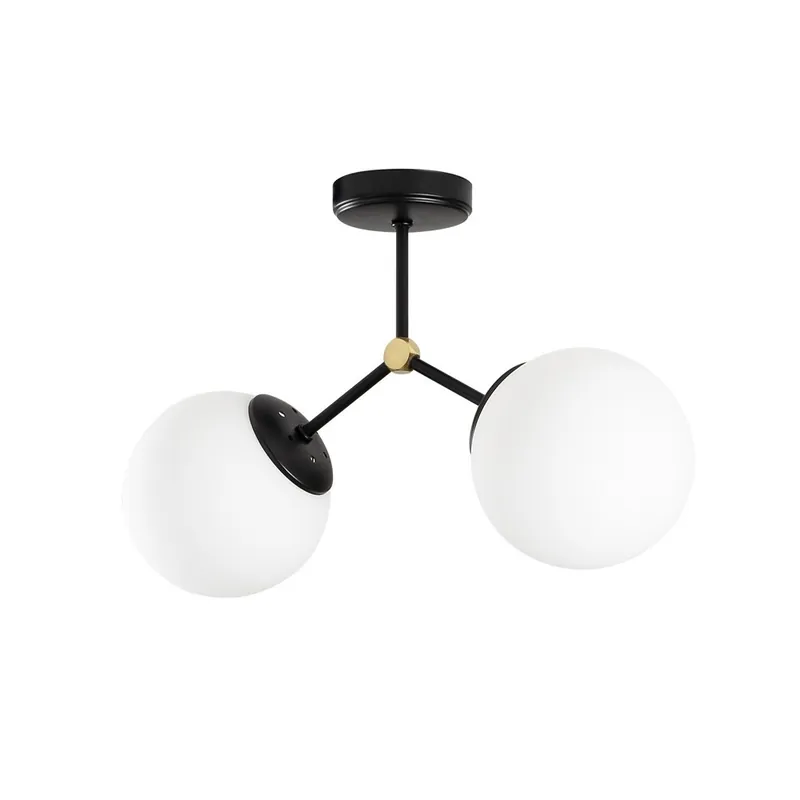 Precio Bajo Plafonnier Mulen Noir (2 lumieres)