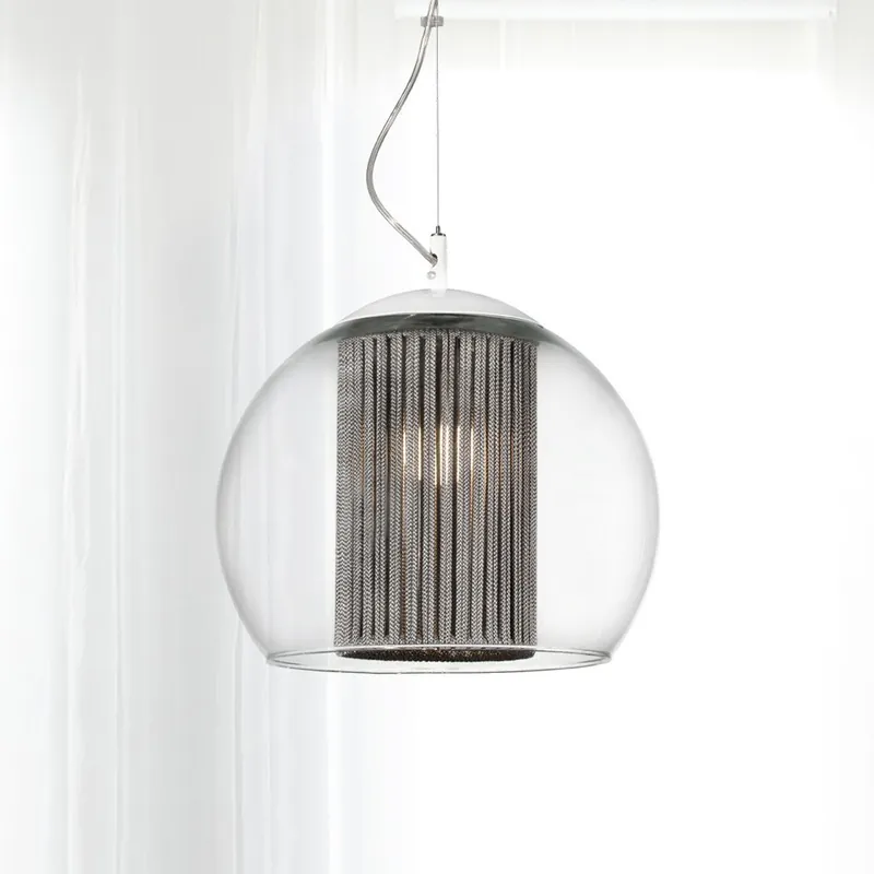 A Buen Precio Lampe de suspension Bola Corda Argent 25