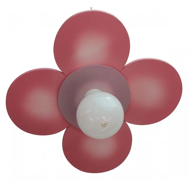 Marca Reconocida Lámpara de techo colgante Trébol Rosa 1xE27 acabado madera rosa estilo infantil 49cm Ø
