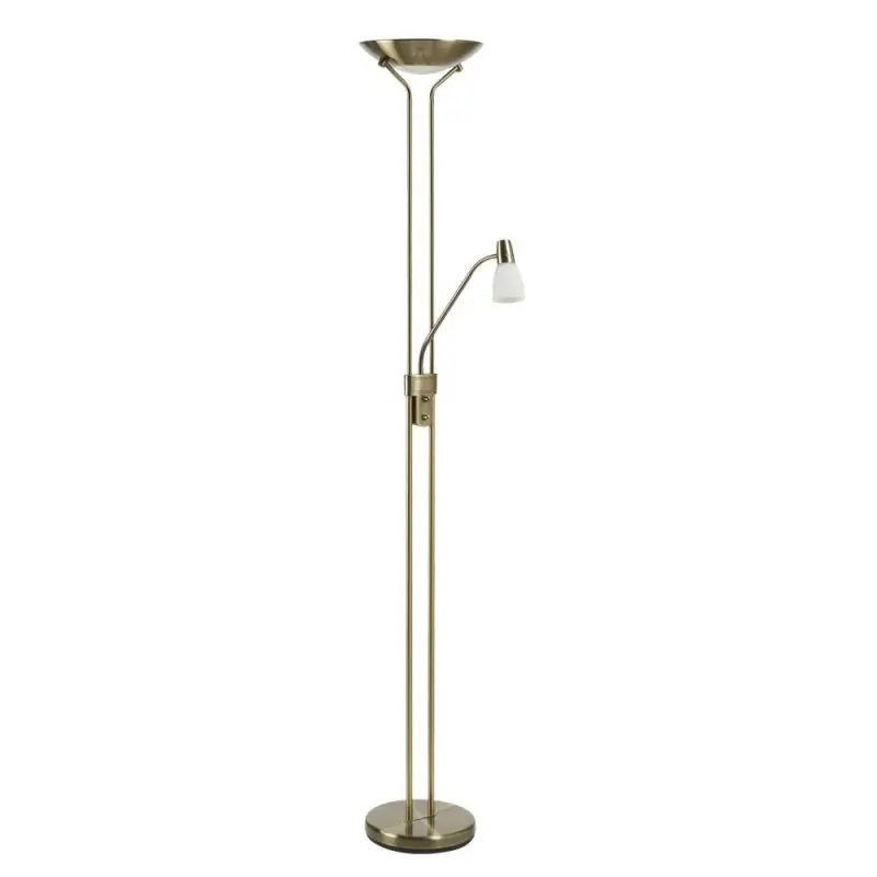 Lámpara de pie Doris 2xE27+1xE14 acabado medalla tulipa cristal estilo moderno 25.5cm Ø Precio De Fábrica
