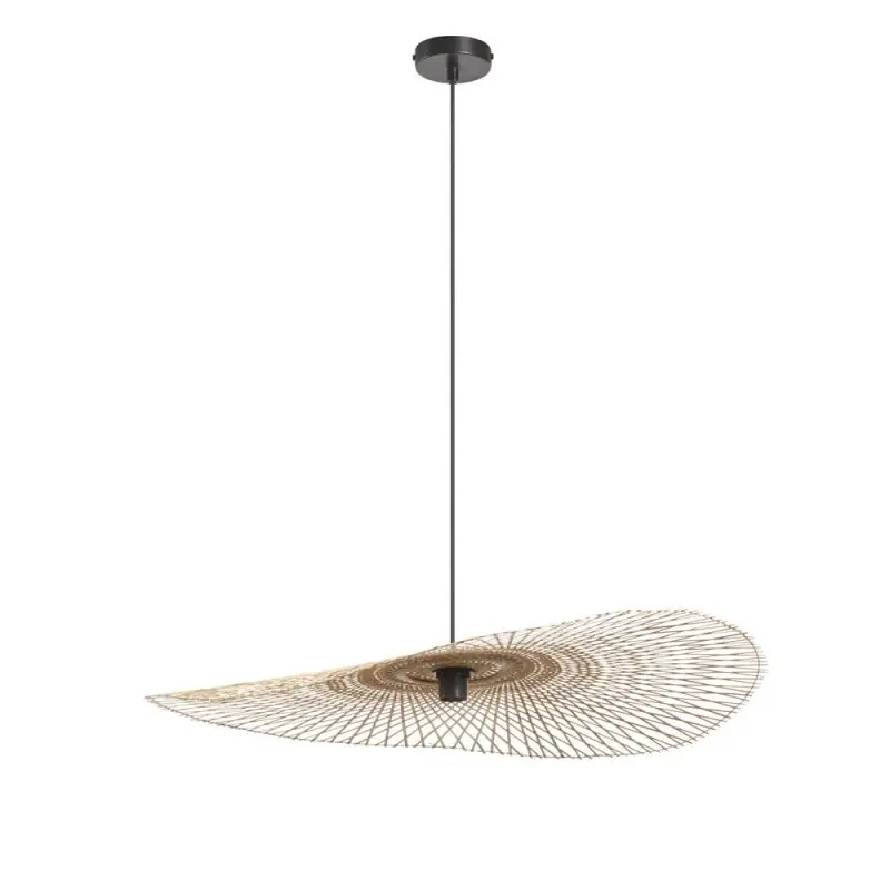 Lámpara de techo colgante Pamela 1xE27 acabado bambú natural trenzado estilo nórdico 77cm Ø Oferta Flash