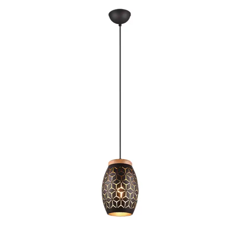 Lámpara de techo colgante Bidar Negro/Oro 1XE27 15cm Ø Ocasión Especial