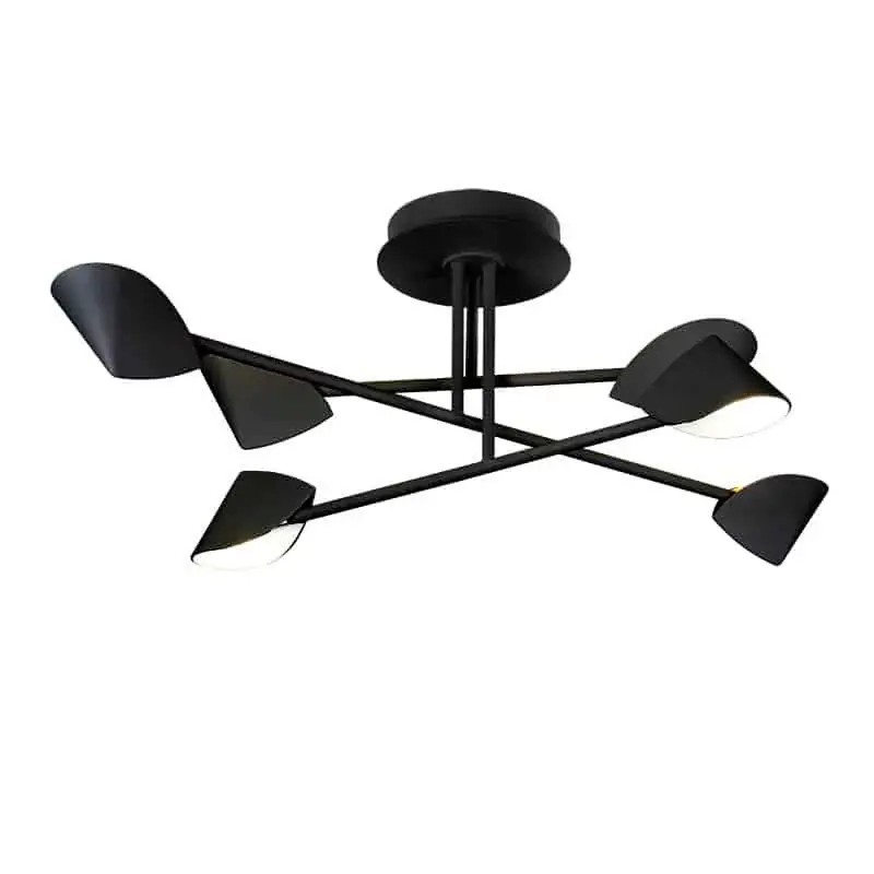 Últimas Unidades Mantra Capuccina Plafón Mediano 6 luces LED negro 7581