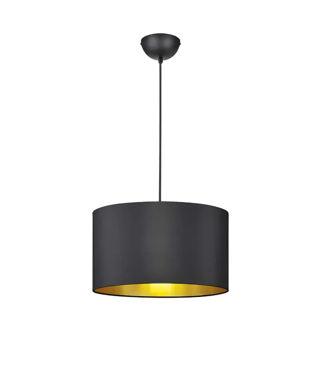 Precio De Oferta Lámpara de techo colgante Trio Hostel negro mate con pantalla 150cm 308200179