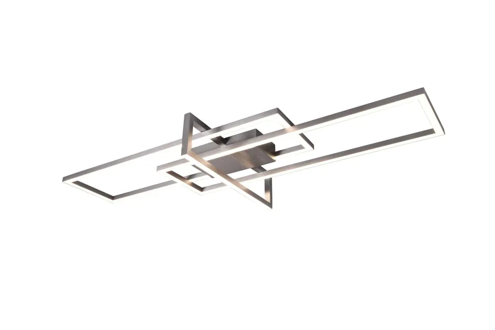 Precio Bajo Plafón de techo Trio Salinas grande LED níquel mate 3000K regulable 100cm 620310307